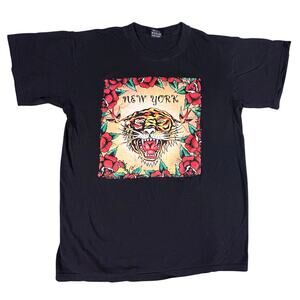 BB‎ T Shirt Men's XL Black New York Tiger Embroidery Tee